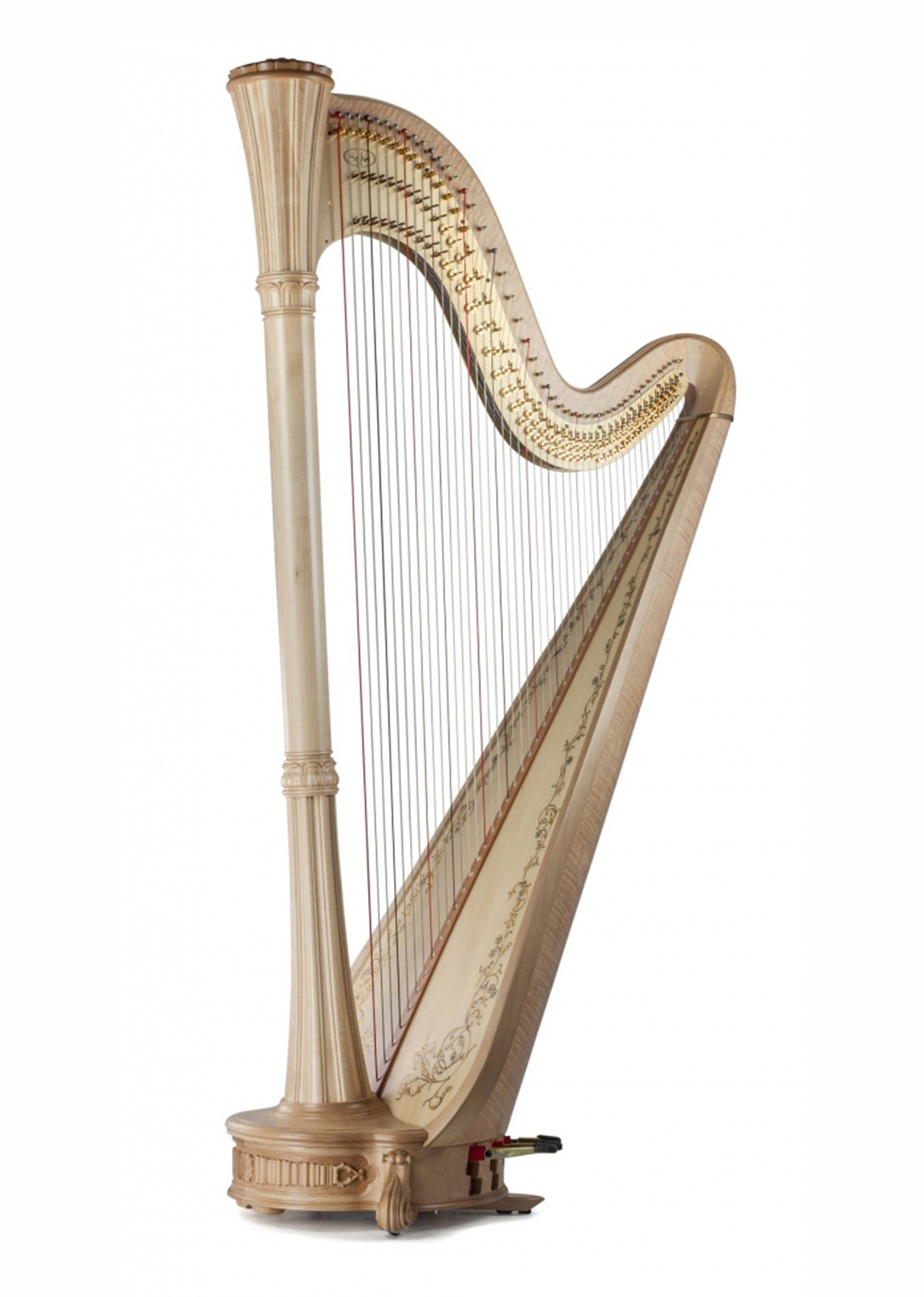 Diana Elegant natural wood pedal harp