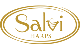 Salvi Harps gold brand logo